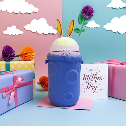 Custom Name W&O Rabbit 380ml Kids Tumbler Bottle – Fun & Adorable Design (ARS2B)