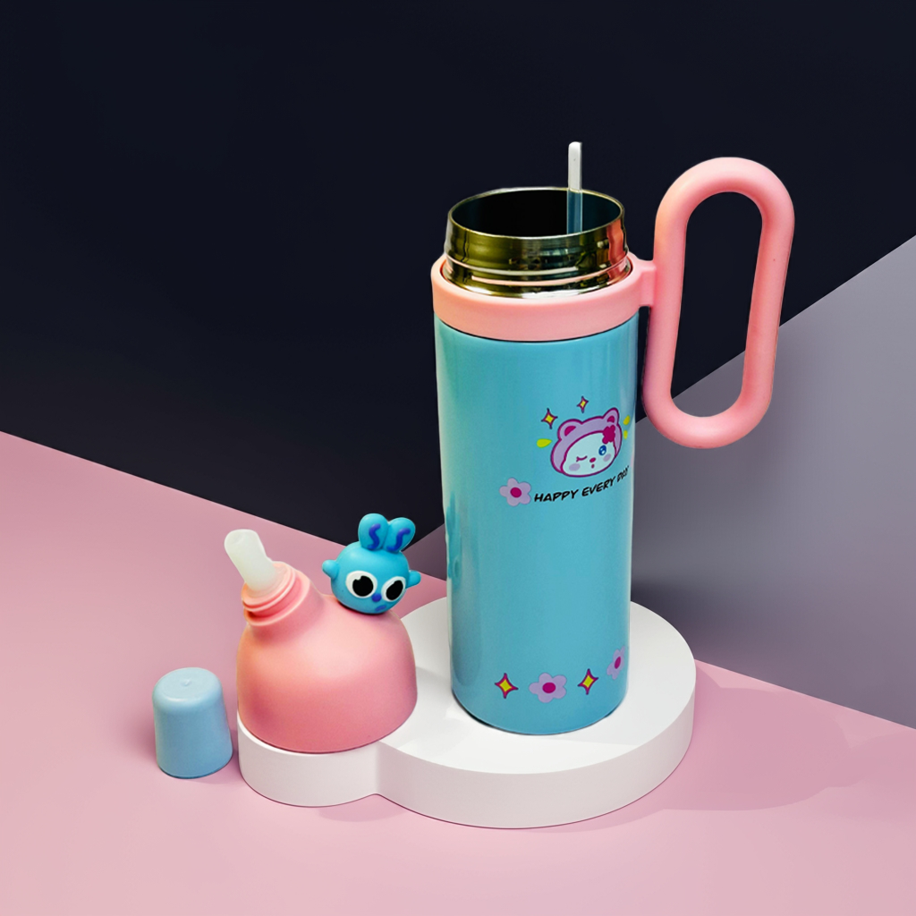 Happy Every Day Personalized 800ml Stainless Steel Vacuum Bottle with Straw