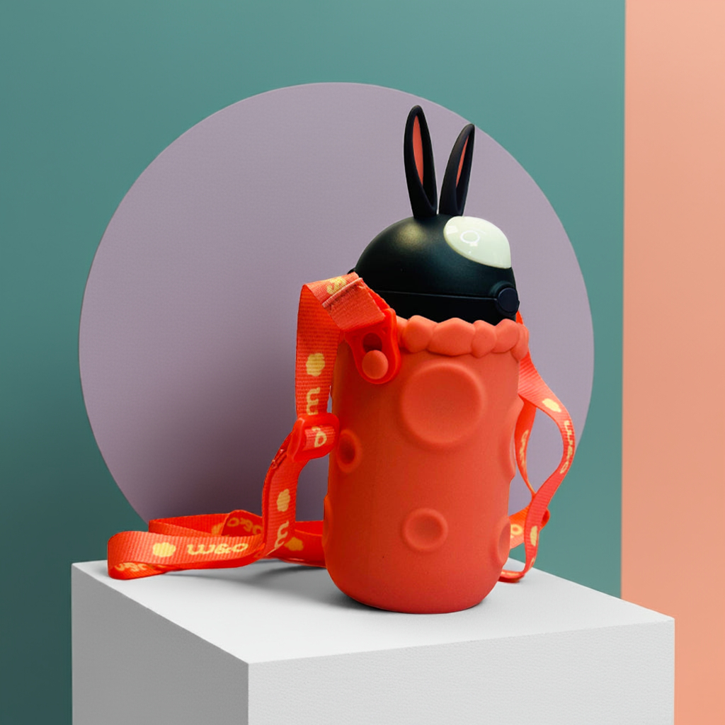 Custom Name W&O Rabbit 380ml Kids Tumbler Bottle – Fun & Adorable Design (ARS2B)