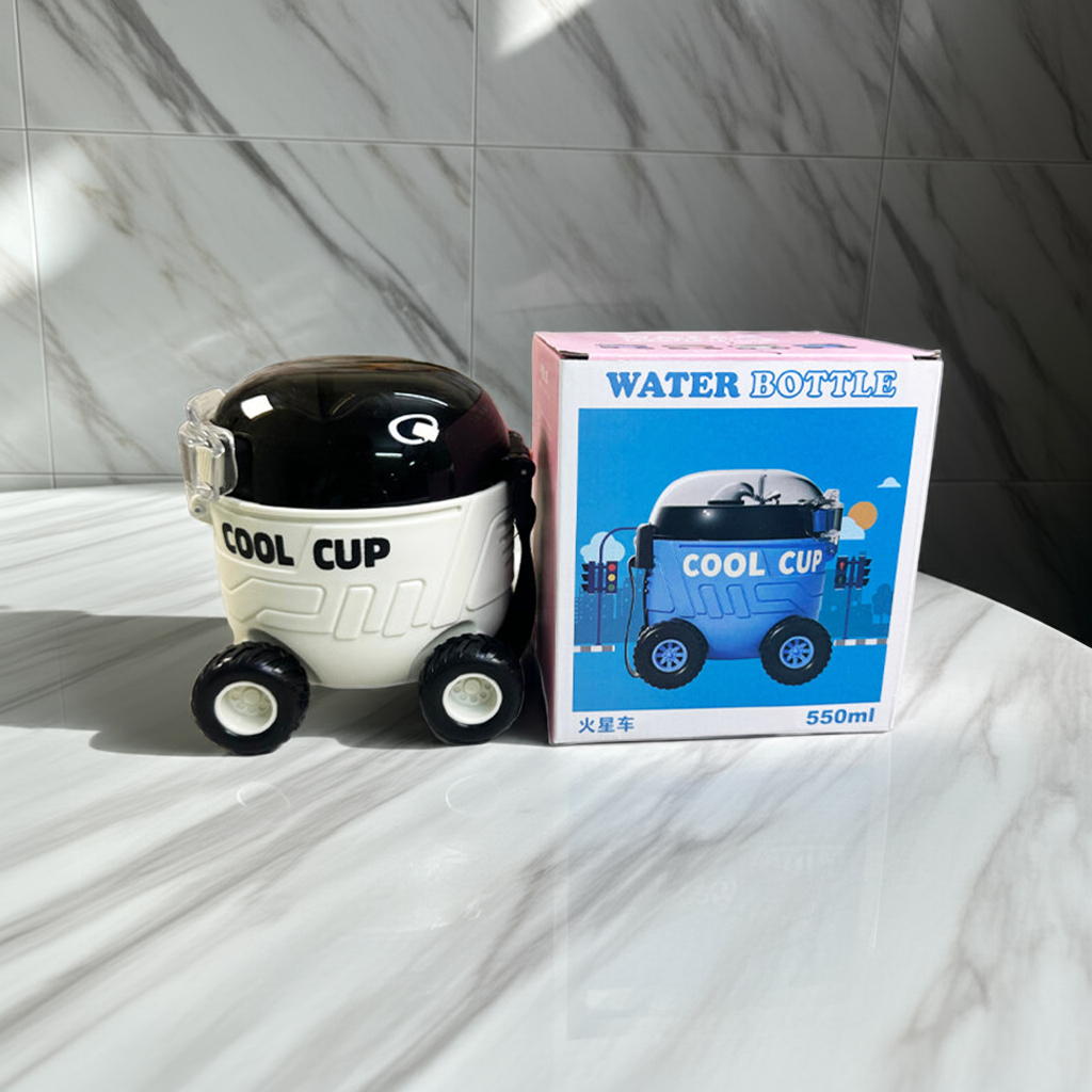 🚗 Cool Cup Car Water Bottle – 550ml with Straw for Kids 🧃