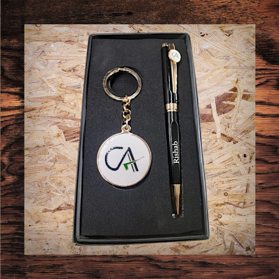 Personalized Name Engraved CA Pen and Keyring Combo Set - CP01