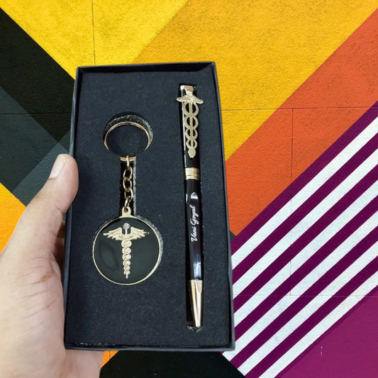 Personalized Gift Dr. Pen and Keyring Set