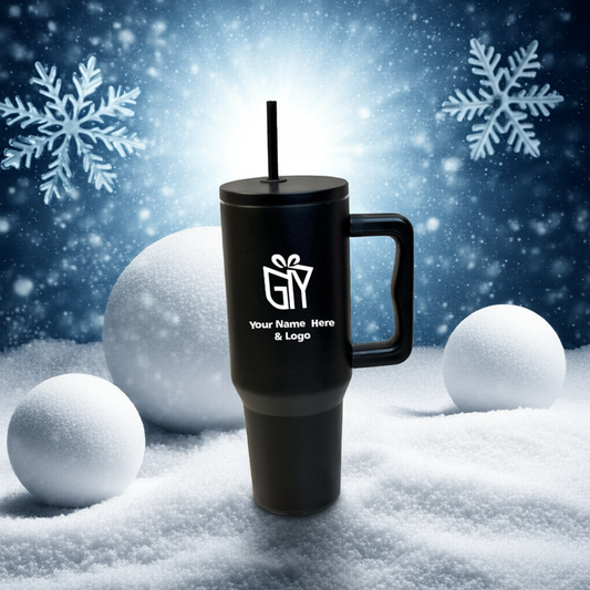 Custom Engraved 1200ML Stainless Steel Tumbler – Double Wall Insulated Bottle with Lid & Straw for Coffee, Water & More