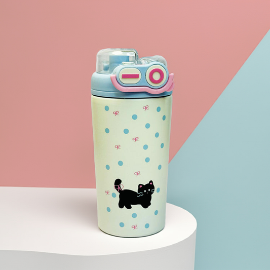 Personalized 500ml Cat Eye Cone Insulated Stainless Steel Tumbler with Straw – M0011 Coffee Cup