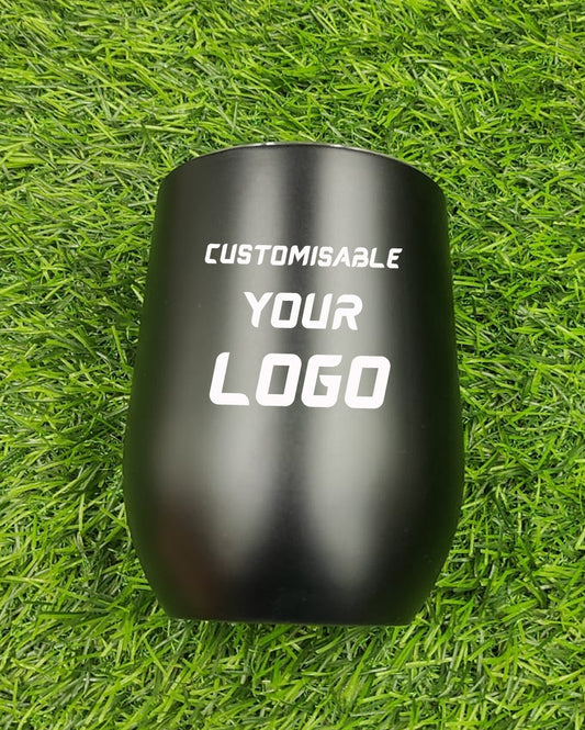 CUSTOMISABLE Metal Kulhad Mug in Sleek Black - (K001)