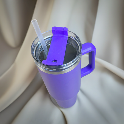 Personalized Lavender 1200ML Stainless Steel Tumbler with Lid & Straw – Vacuum Insulated Flask for Water, Coffee & Iced Tea – Perfect for Travel, Office & Gym