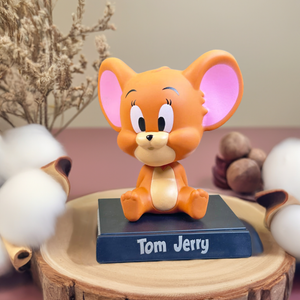 Tom and Jerry Bobblehead with Mobile Holder – Childhood Cartoon Decor for Car and Desk