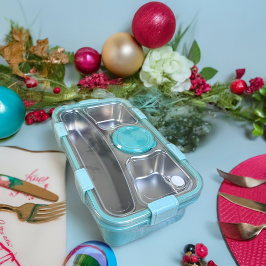 Personalized Engraved Stainless Steel Bento Lunch Box with Bowl – Durable & Leakproof (7109)