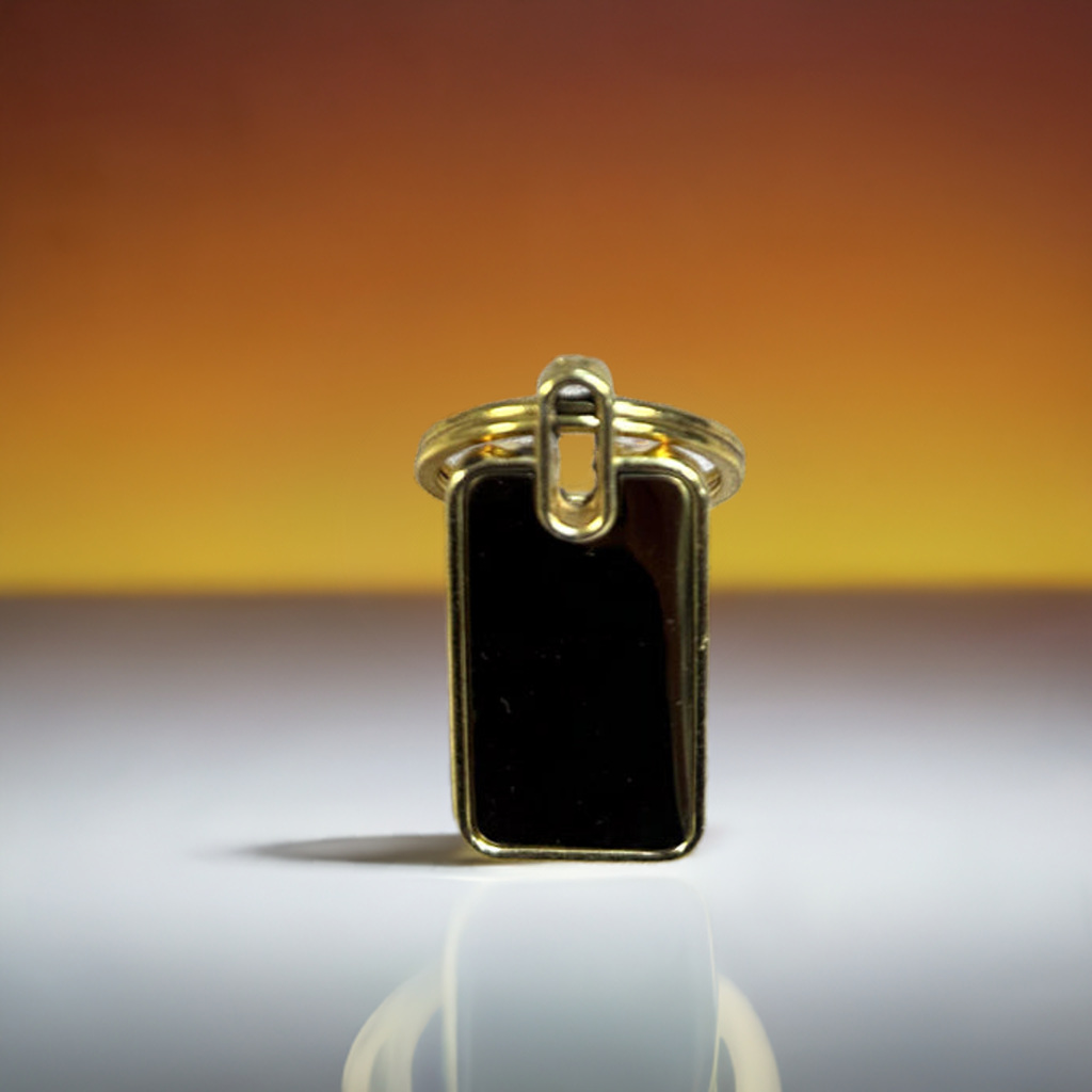 Personalized Double-Sided Metal Rectangle Keychain – M544