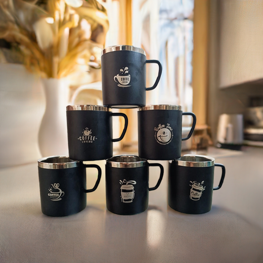 Custom Engraved Black Stainless Steel Sobbar Mug – Coffee/Tea Cup (Pack of 1)