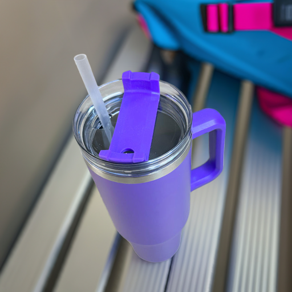 Personalized Lavender 1200ML Stainless Steel Tumbler with Lid & Straw – Vacuum Insulated Flask for Water, Coffee & Iced Tea – Perfect for Travel, Office & Gym