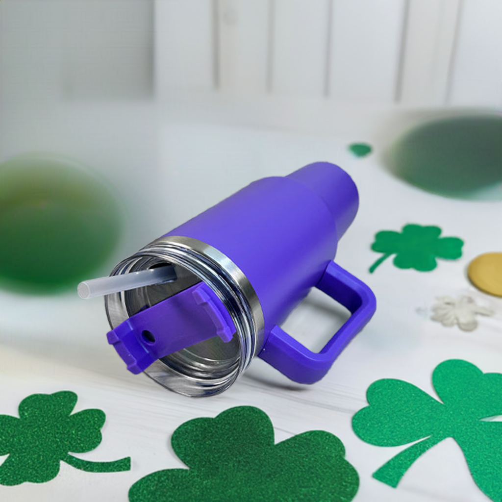Personalized Lavender 1200ML Stainless Steel Tumbler with Lid & Straw – Vacuum Insulated Flask for Water, Coffee & Iced Tea – Perfect for Travel, Office & Gym