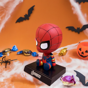 Spiderman Bobblehead for Car Dashboard & Office Desk – Mobile Holder Action Figure Toy for Kids and Adults