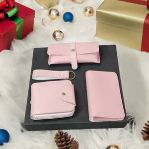 Personalized 3 Fold Wallet 4 IN 1 Pink Combo