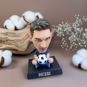 Messi Bobblehead with Mobile Holder | Argentine Footballer Figure for Car Dashboard, Desk & Table