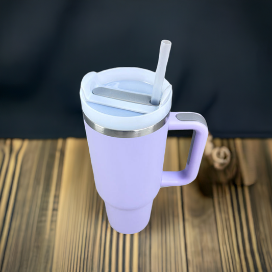 Custom Engraved 1200ML Tumbler with Handle & Straw – Vacuum Insulated Stainless Steel Travel Mug for Coffee, Tea & Gym Use
