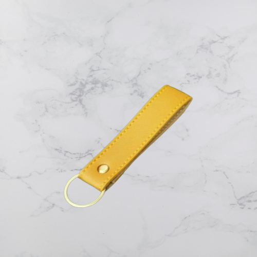 Personalized Premium Vegan Leather Keyring (Mustard Color)