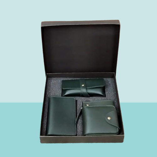 Personalized 3 Fold Men's Wallet 4 IN 1 Green Combo