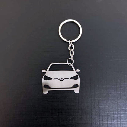Name Engravable Metal Silver Keyring – HYUNDAI Car Logo