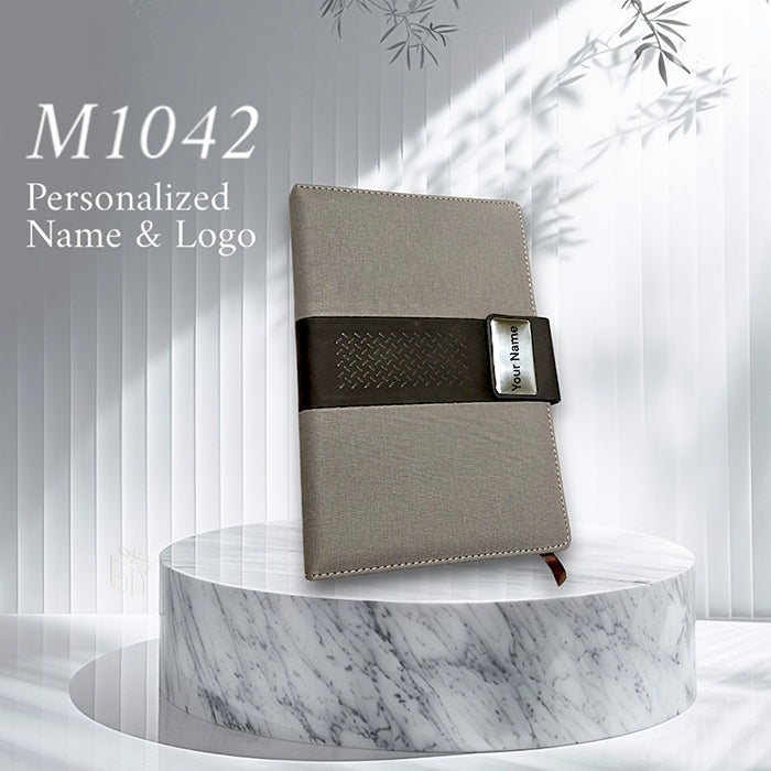 Personalized Name & Logo Diary Pen 2in1 Set Grey M1042