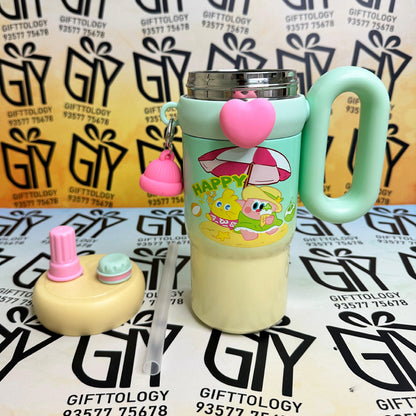Personalized 800ml Rainbow Water Bottle with Straw for Kids – Cute & Colorful Tumbler