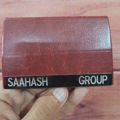 Personalized Name Engraved Visiting Card Holder - Brown