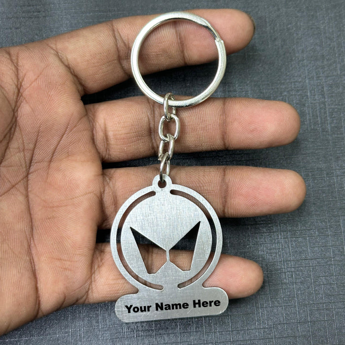 Name Engravable Metal Silver Keyring – MAH Logo