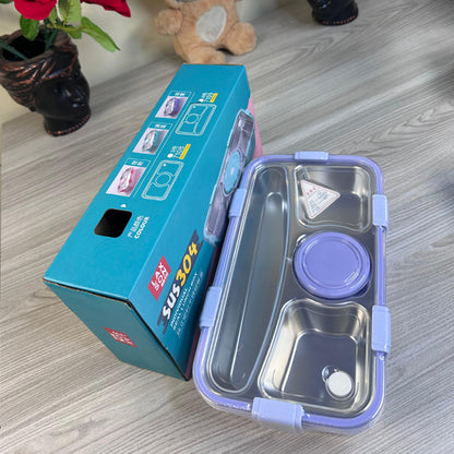 Personalized Engraved Stainless Steel Bento Lunch Box with Bowl – Durable & Leakproof (7109)