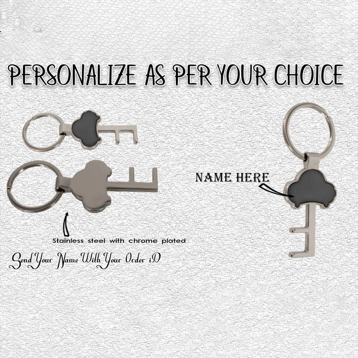 Personalized Metal Keychain with Built-In Phone Stand – M516
