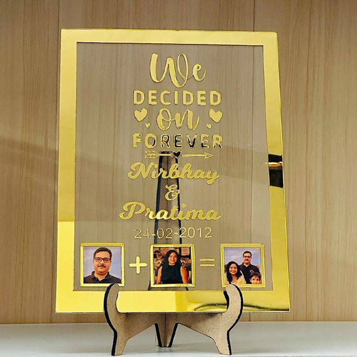 Customized Acrylic Fingerprint Couple Frame – Unique Wedding & Anniversary Gift (21 cm X 29.7 cm, Transparent)