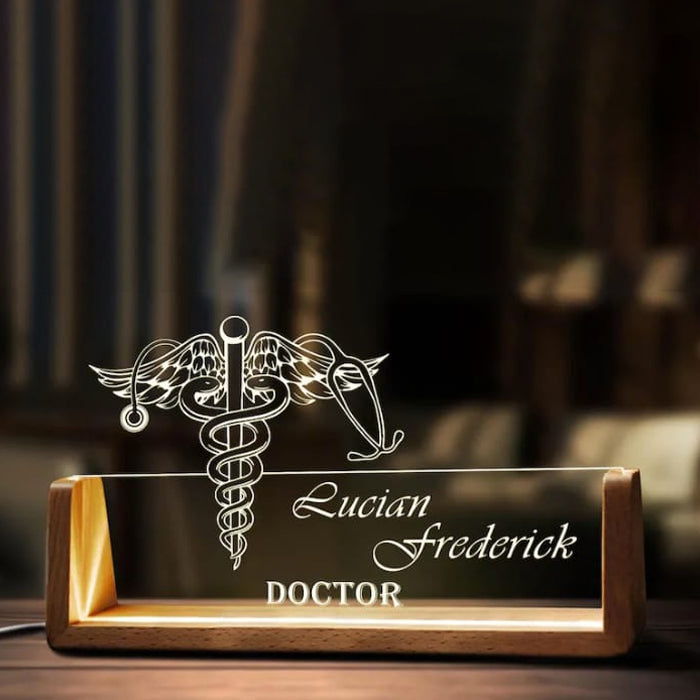 Custom LED Name Plate for Office Desk – Personalized Corporate & Promotion Gift - WB001
