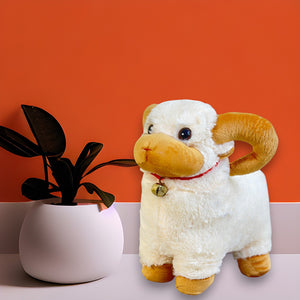 Goat/Sheep Soft Toy - White with Brown