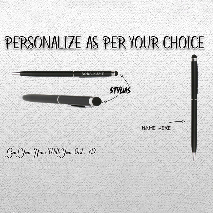 Slim Black & Silver Pen with Personalization – MP11209