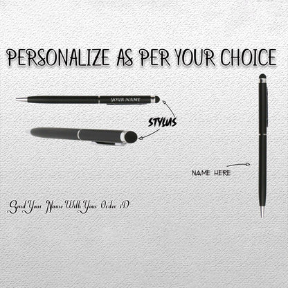 Slim Black & Silver Pen with Personalization – MP11209