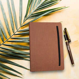 Custom Name & Logo Hardboard Brown A5 Diary And Pen 2in1 Set
