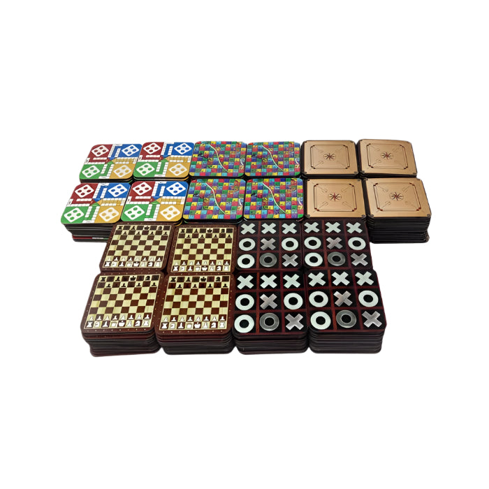Wooden Square Tea Coaster Set – Game Design | 4-Inch Decorative Coasters for Home & Office (Pack of 5)