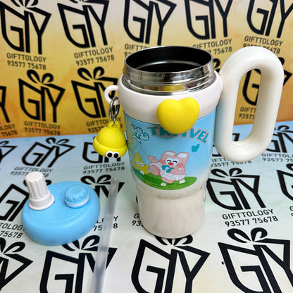 Personalized 800ml Rainbow Water Bottle with Straw for Kids – Cute & Colorful Tumbler
