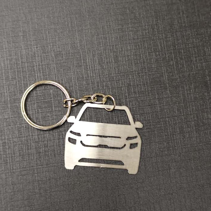 Name Engravable Metal Silver Keyring – Car Logo