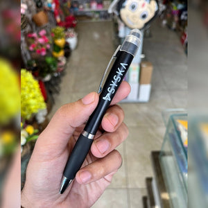 Personalized Name Engraved LED Black Pen With Stylus