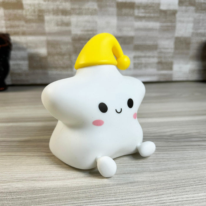 Little Star with Cap Lamp – Soft Silicone Night Light with Multicolor Glow