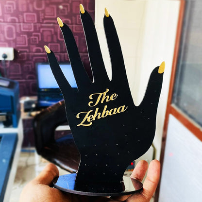Custom Name Wooden Jewellery Display Hand – Ring, Bracelet & Accessory Holder