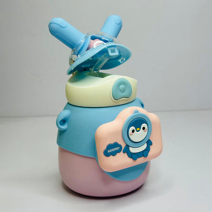 Personalized 550ml Rabbit Kids Water Bottle with Sipper – Cute Cartoon Anti-Leak Design (LK22204)