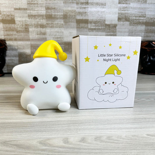 Little Star with Cap Lamp – Soft Silicone Night Light with Multicolor Glow