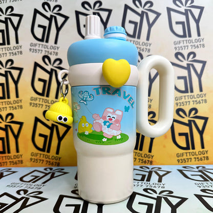 Personalized 800ml Rainbow Water Bottle with Straw for Kids – Cute & Colorful Tumbler