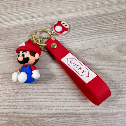 Cute Silicone Super Mario Keychain Ring – Fun Gift for Kids, Boys & Girls (Random Color)