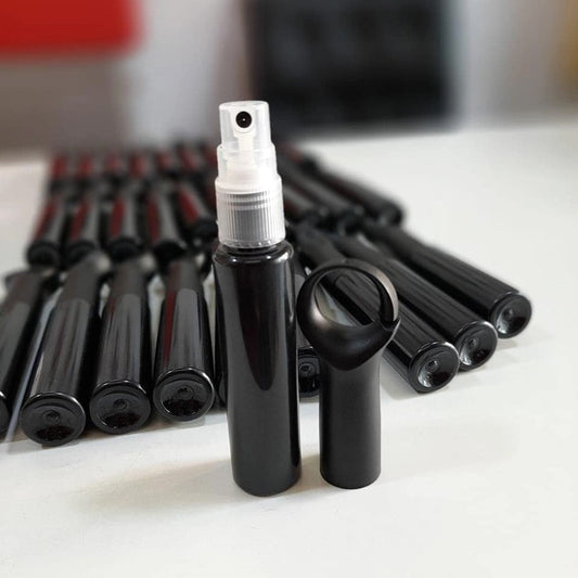 Personalized 20ml Hook Sanitizer Spray Bottles – Black (Set of 5)