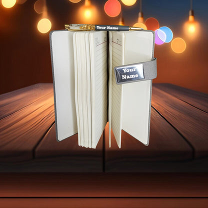 Personalized Name & Logo 2in1 Diary Pen Set Grey- M913
