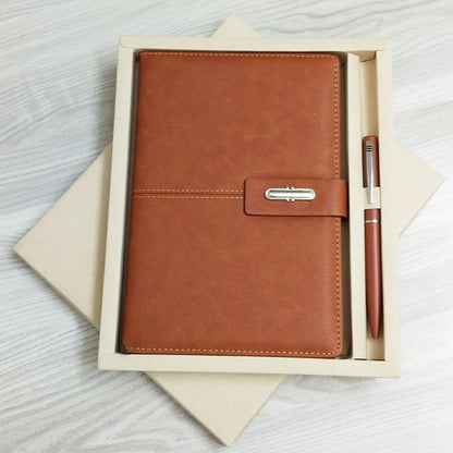 Personalized Name Diary And Pen Brown 2in1 Set M1041