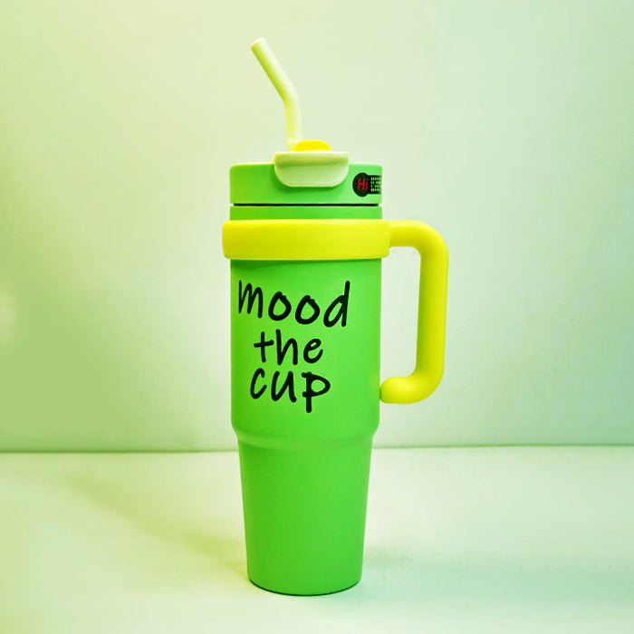 Custom Engraved 900ml Stainless Steel Tumbler with Handle – Double Wall Insulated Cup with Straw for Home, Gym & Office - M001