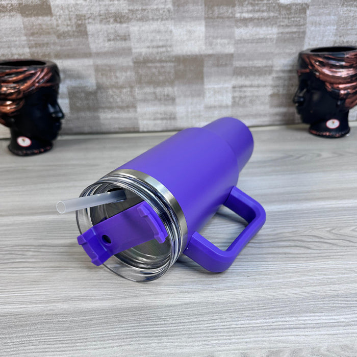 Personalized Lavender 1200ML Stainless Steel Tumbler with Lid & Straw – Vacuum Insulated Flask for Water, Coffee & Iced Tea – Perfect for Travel, Office & Gym